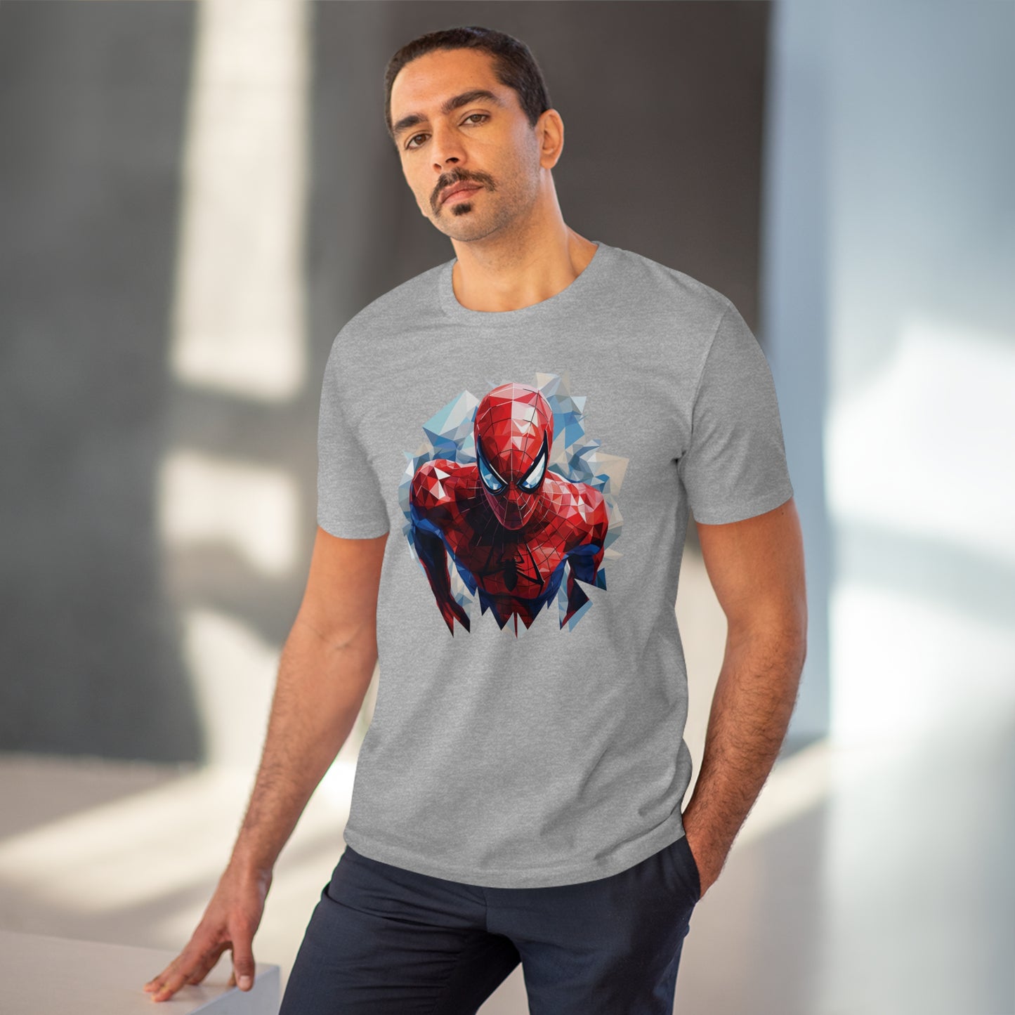 Spider-Man Polygonal Geometric T-Shirt - Swing into Stylish Adventure