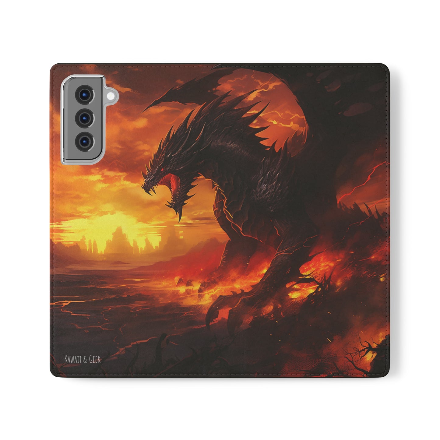 Apocalyptic Red Dragon Flip Phone Case