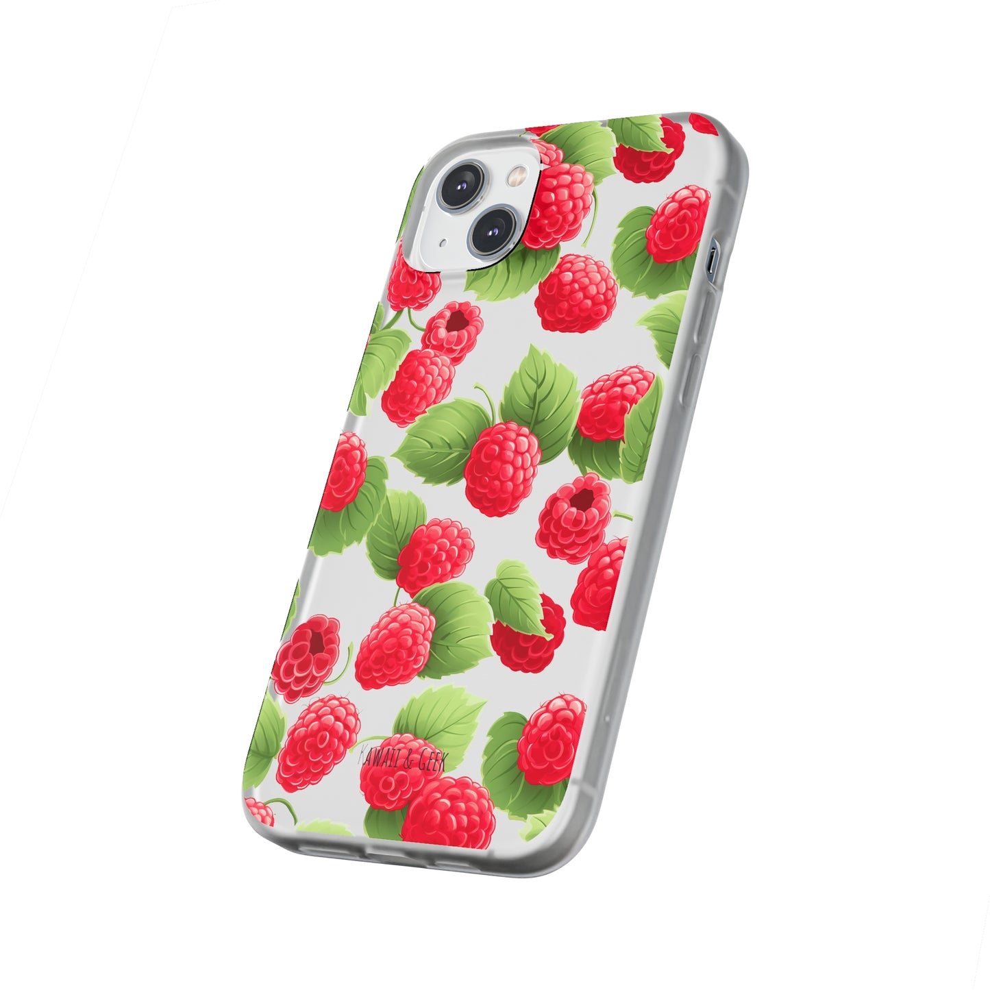 Raspberry Delight: Transparent Flexi Phone Case