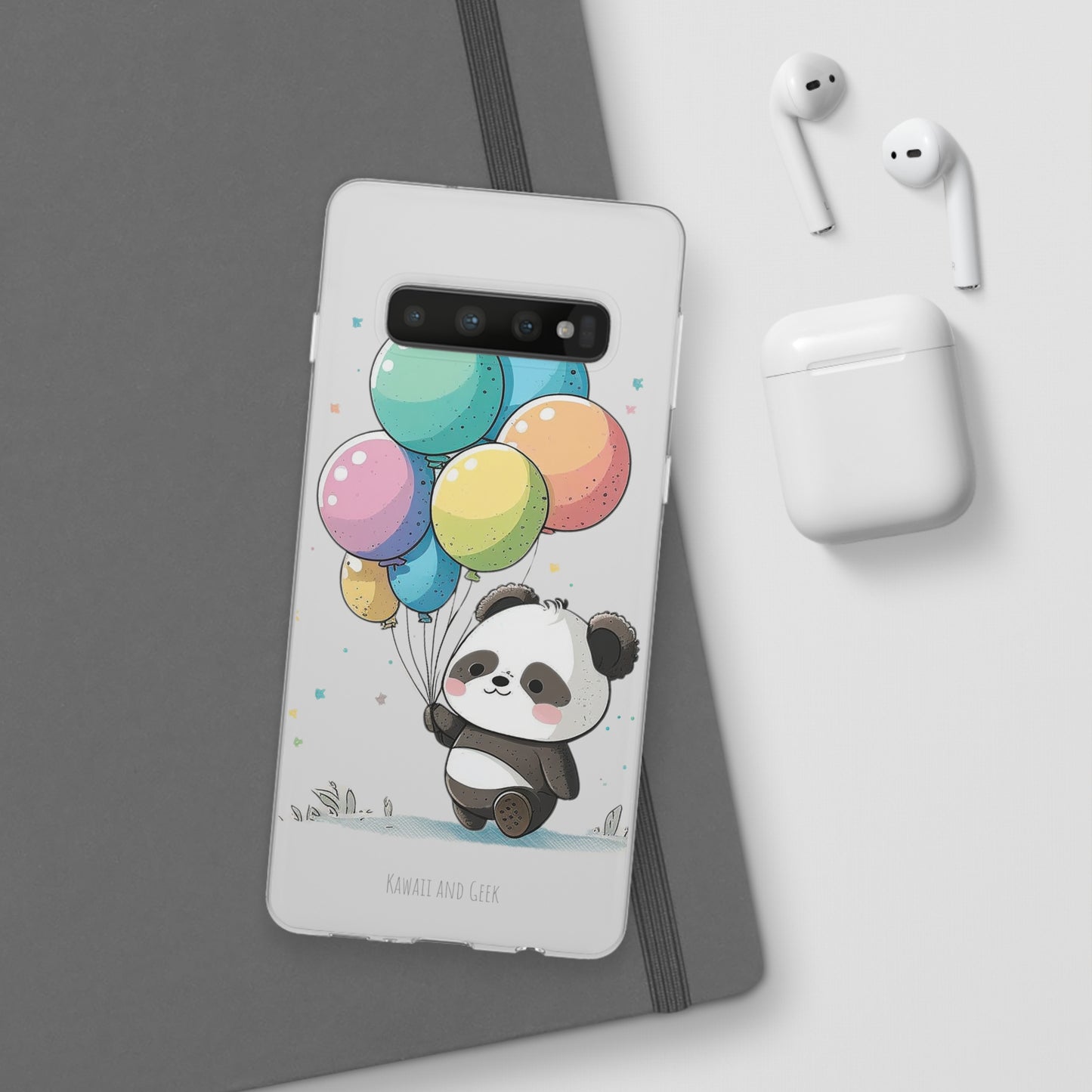 Cute Panda with Balloons flexi Smartphone Case - Add Some Adorable and Protective Style to Your Device