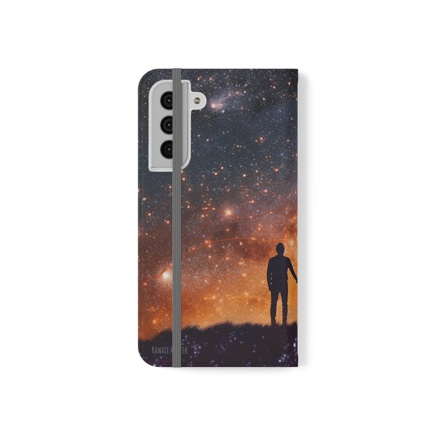 Starry Night Lovers Flip Phone Case - Embrace the Beauty of the Night Sky