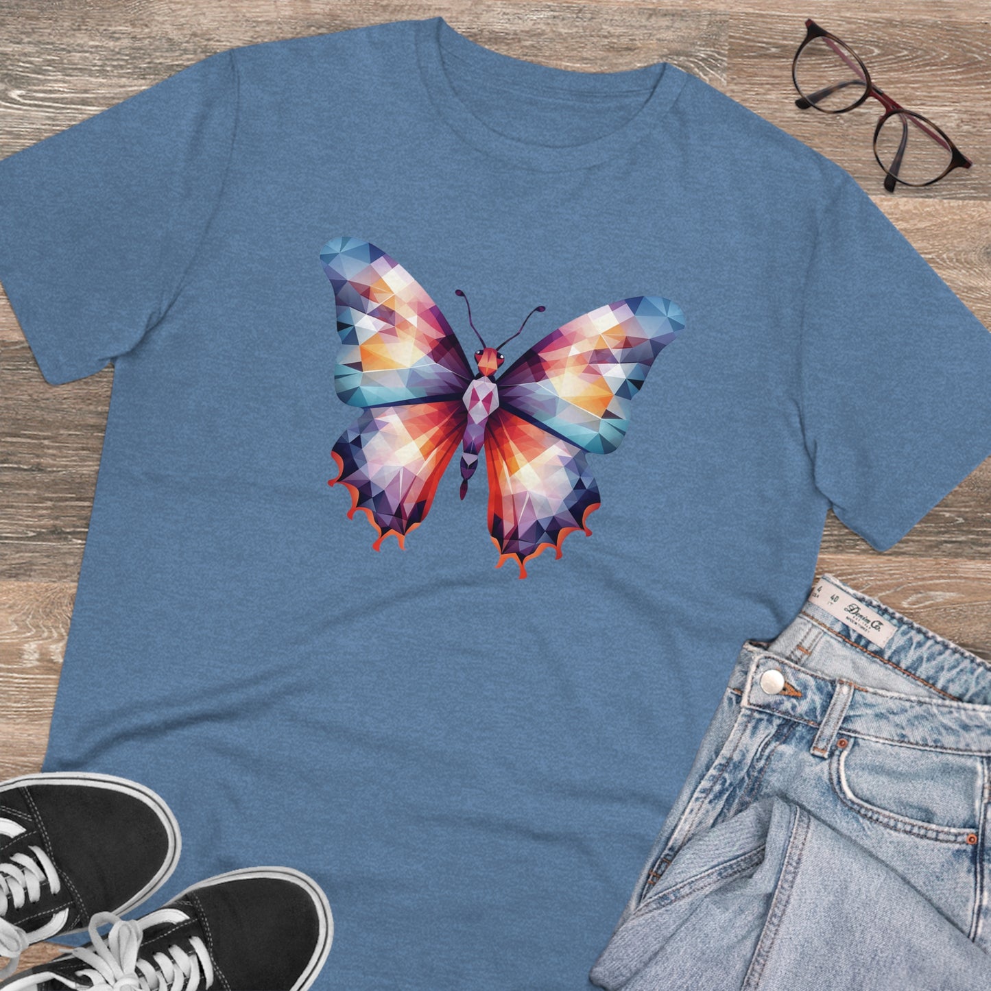 Butterfly Polygonal T-Shirt - Embrace Vibrant Transformation