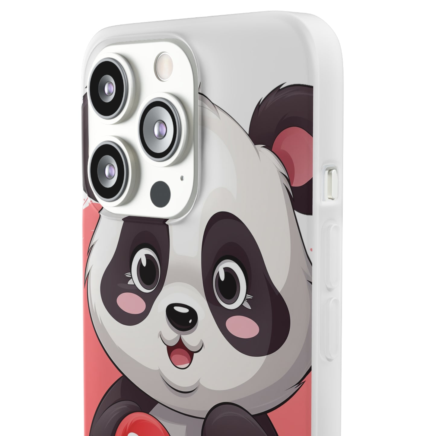 Valentine's Panda Heart Phone Case - Flexi & Semi-Transparent