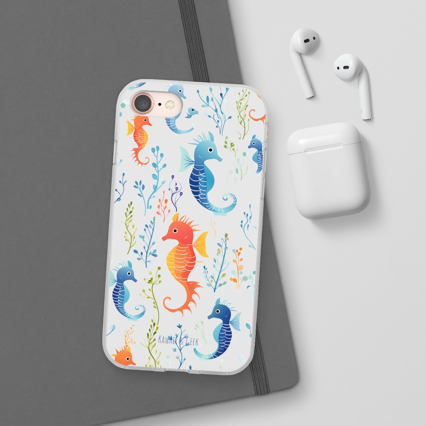 Underwater Seahorse Flexi Transparent phone Case : Dive into Cuteness!