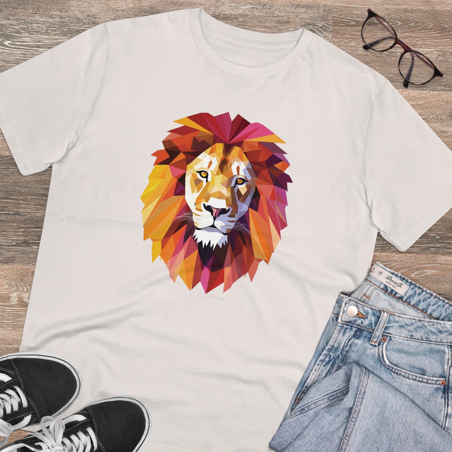 Lion Polygonal T-Shirt - Embrace Majestic Roar