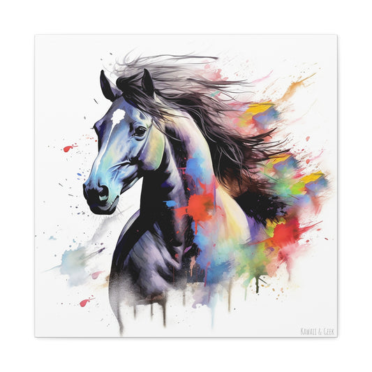 Black horse Canva - Capture the Grace and Beauty of a Majestic Creature