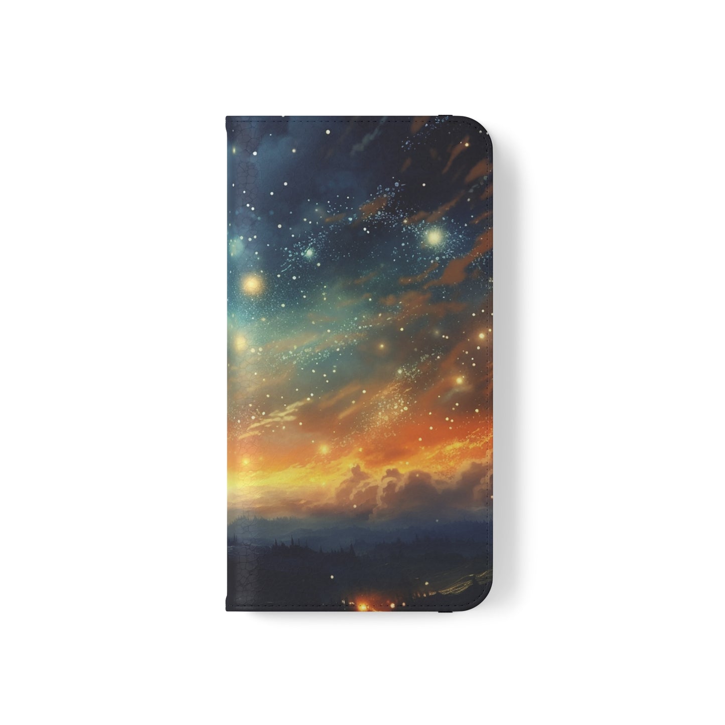 Wonderful Starry Night Flip Phone Case - Embrace the Beauty of the Night Sky