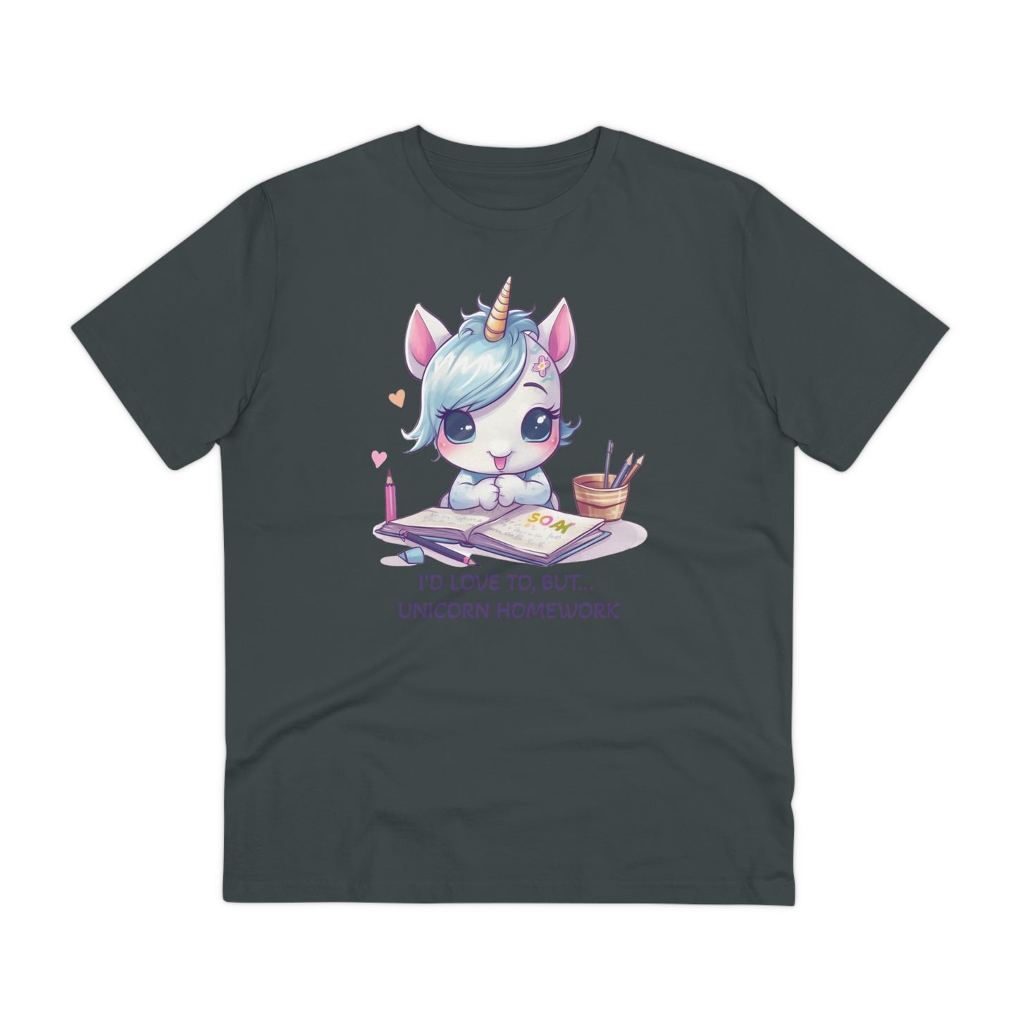 Cute Unicorn Homework T-Shirt - Unisex and Eco-Friendly Statement Tee