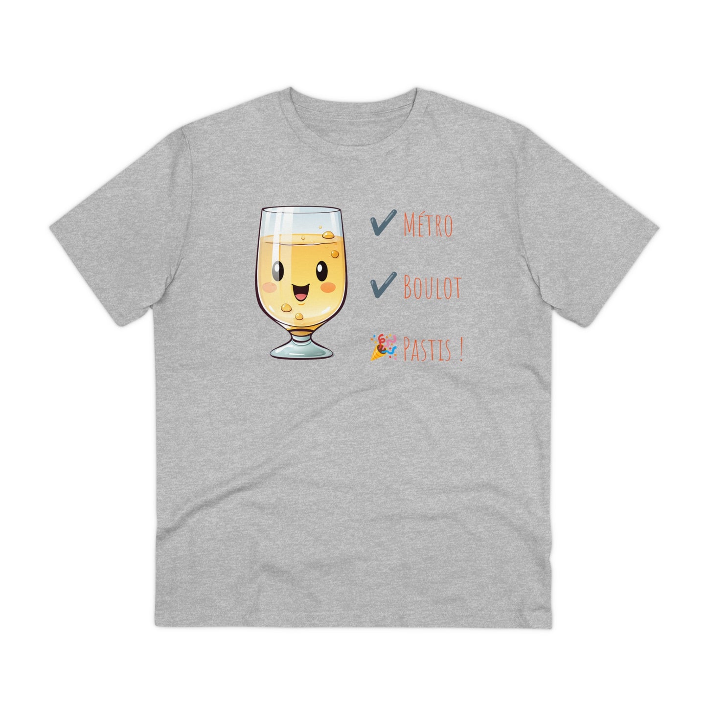 Métro, Boulot, Pastis T-Shirt - Cute Smiling Pastis Glass Design