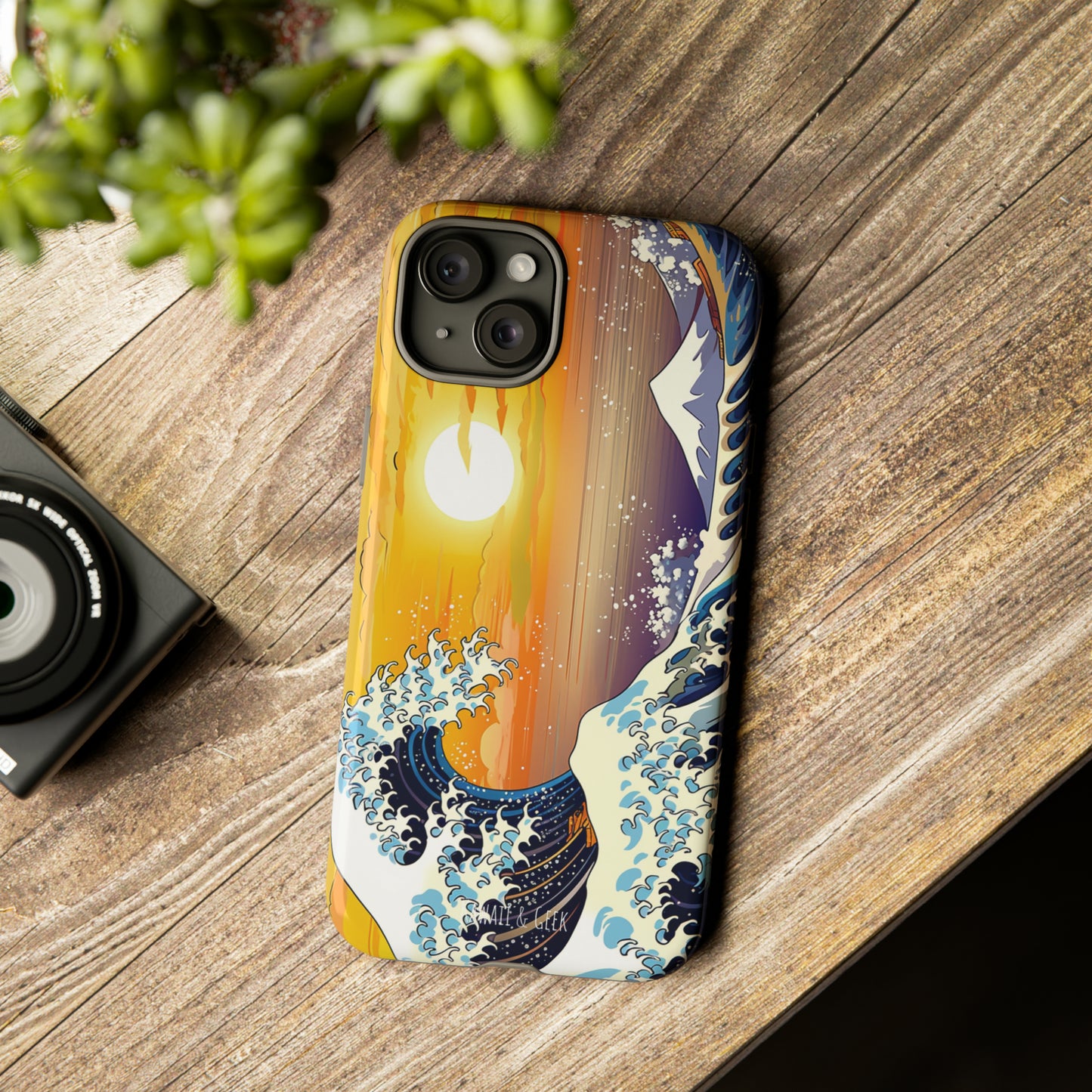 Sunset Big Wave tough Phone Case - Embrace the Majestic Hokusai Style in Your Hands