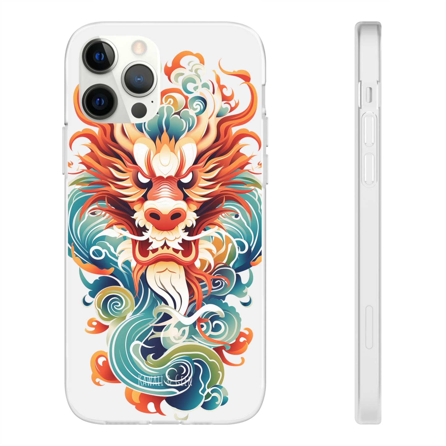 Chinese Ink Dragon Flexi Transparent Phone Case