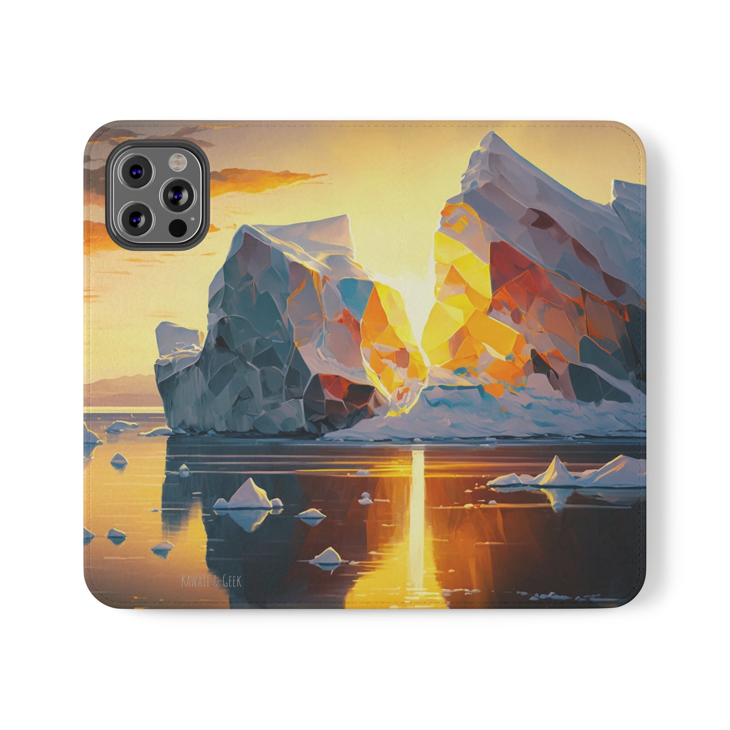 Arctic Landscape and Iceberg at Sunset Flip Phone Case - Capture the Serenity of Nature on Your Device