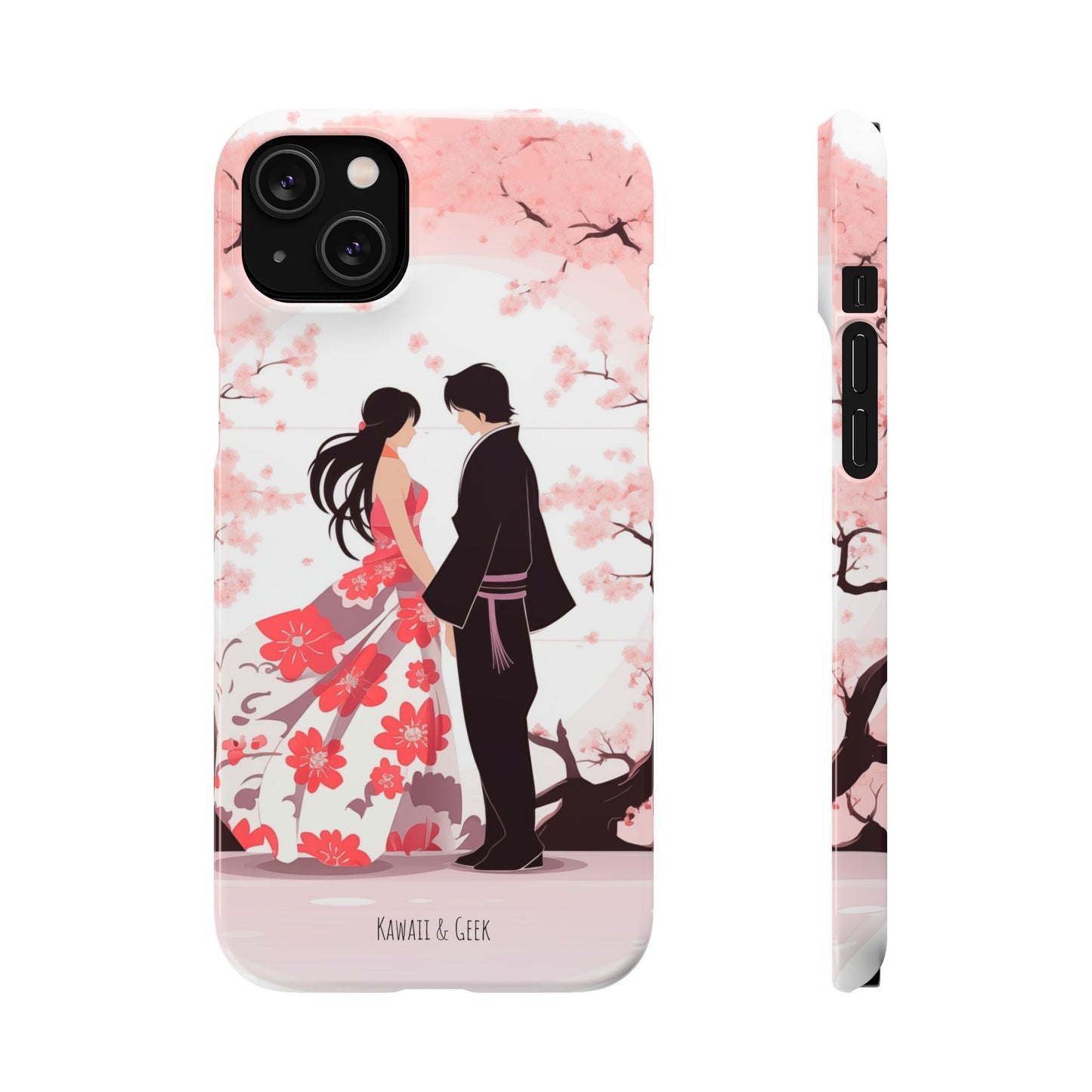 Japanese Blossom Love Premium Phone Case - Valentine's Cherry Tree Design