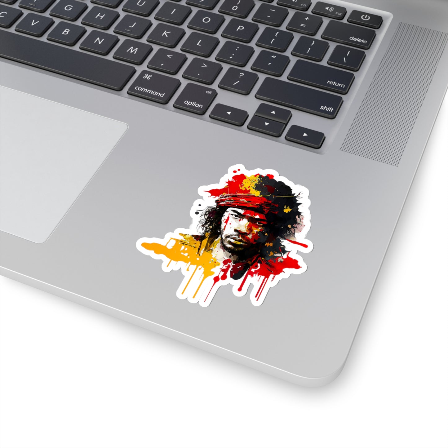 Jimi Hendrix in Watercolor Style Sticker - Add Some Musical and Artistic Style to Your Tech