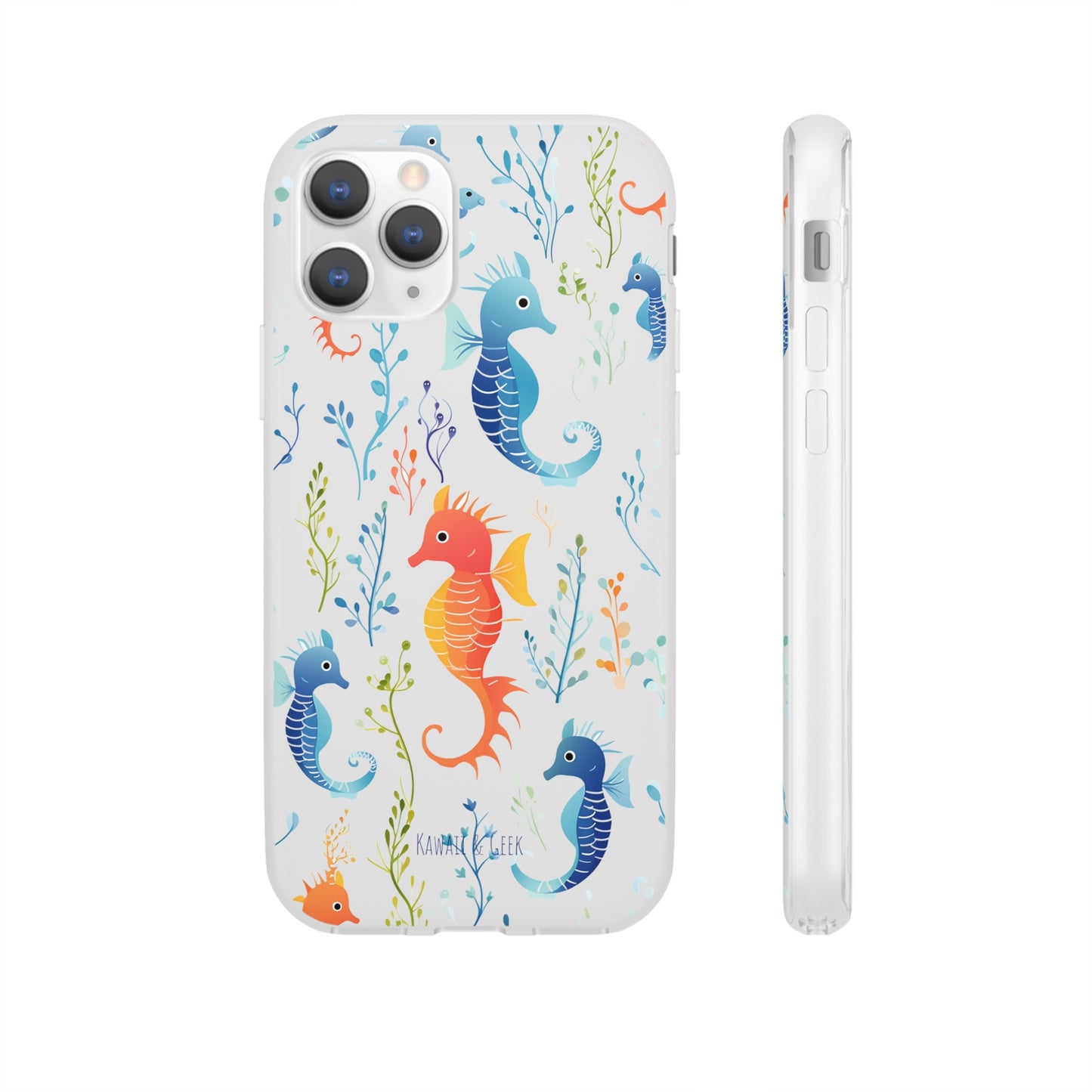 Underwater Seahorse Flexi Transparent phone Case : Dive into Cuteness!