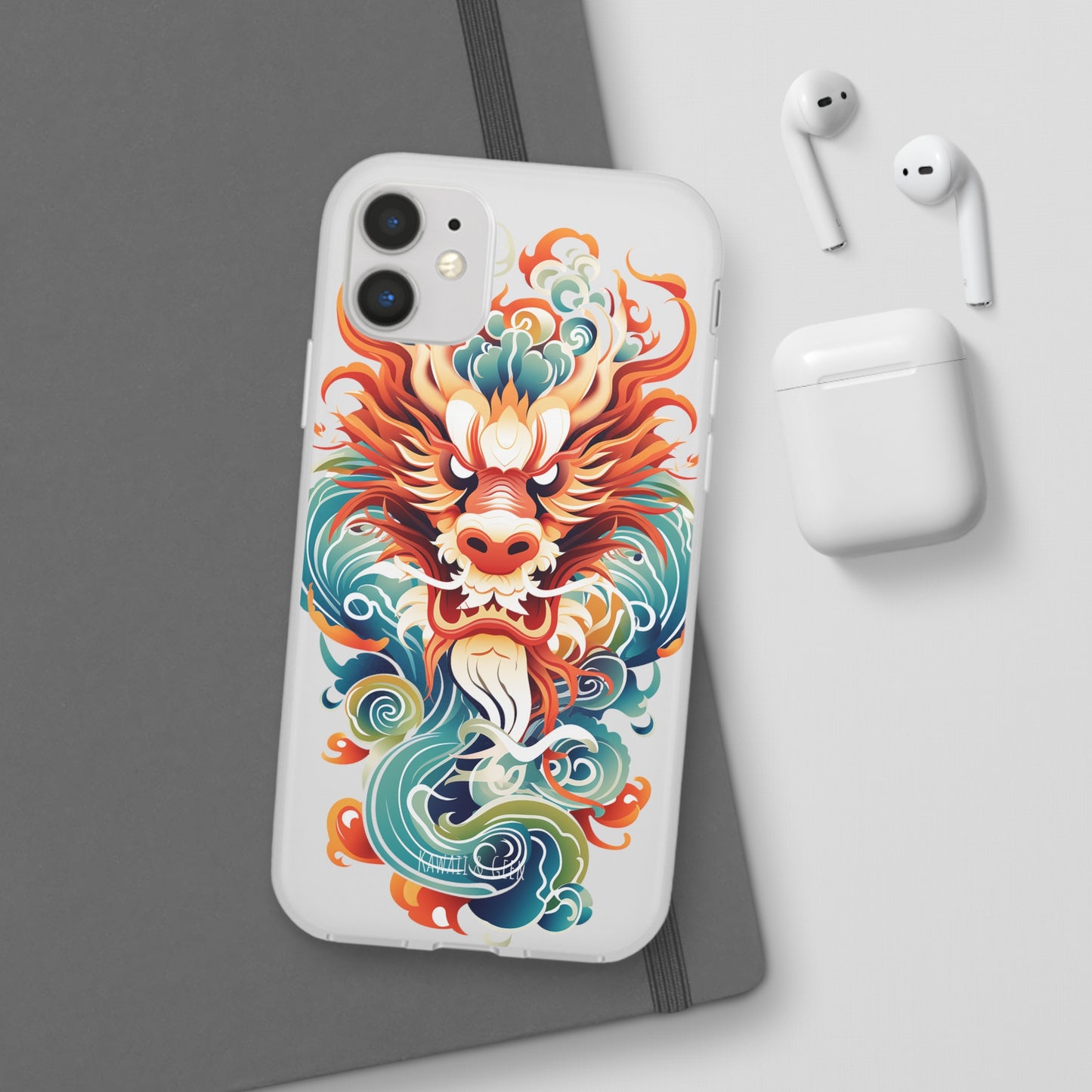 Chinese Ink Dragon Flexi Transparent Phone Case