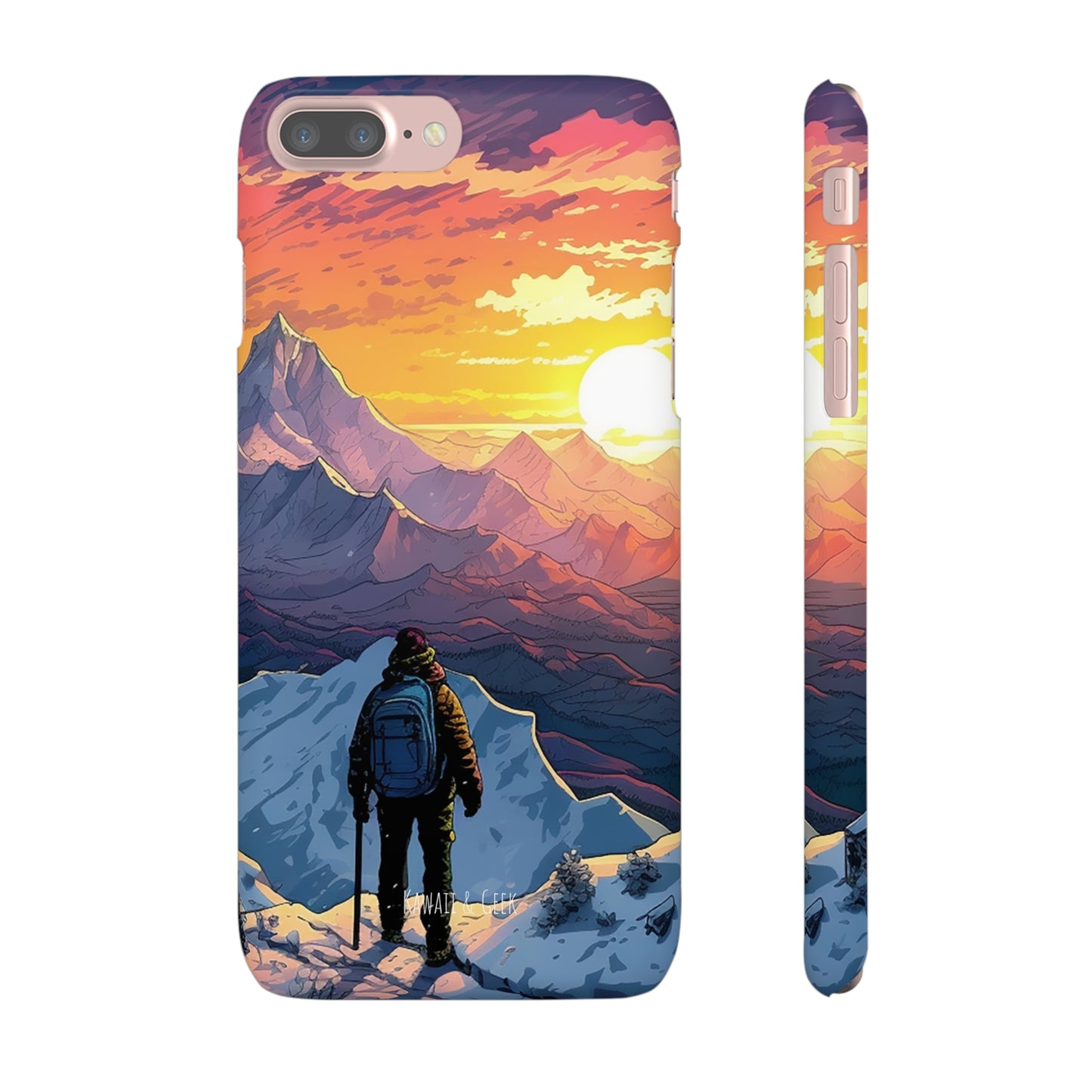 Snowy Mountain Landscape Sunset Phone Case - Embrace the Beauty of Nature on Your Device