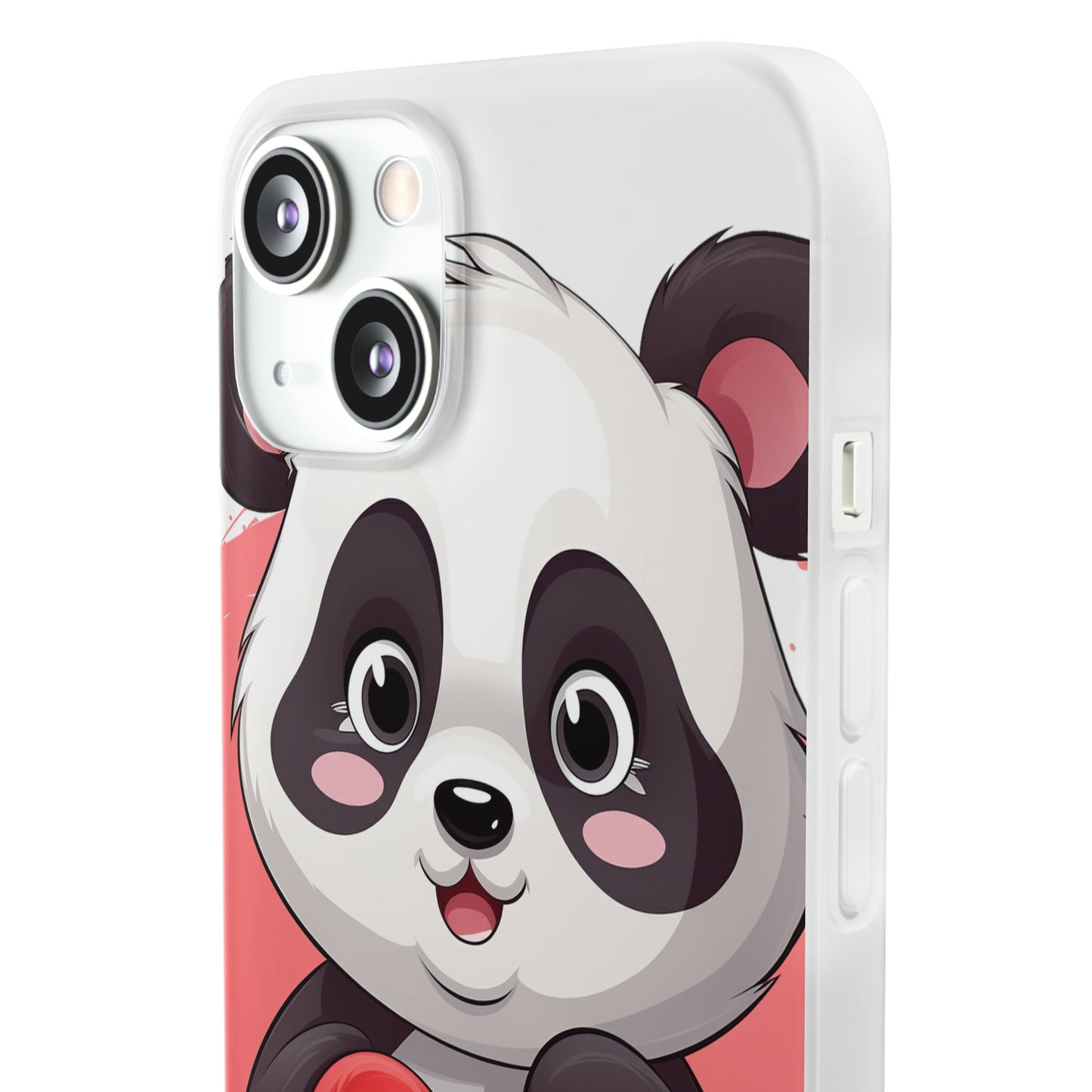 Valentine's Panda Heart Phone Case - Flexi & Semi-Transparent