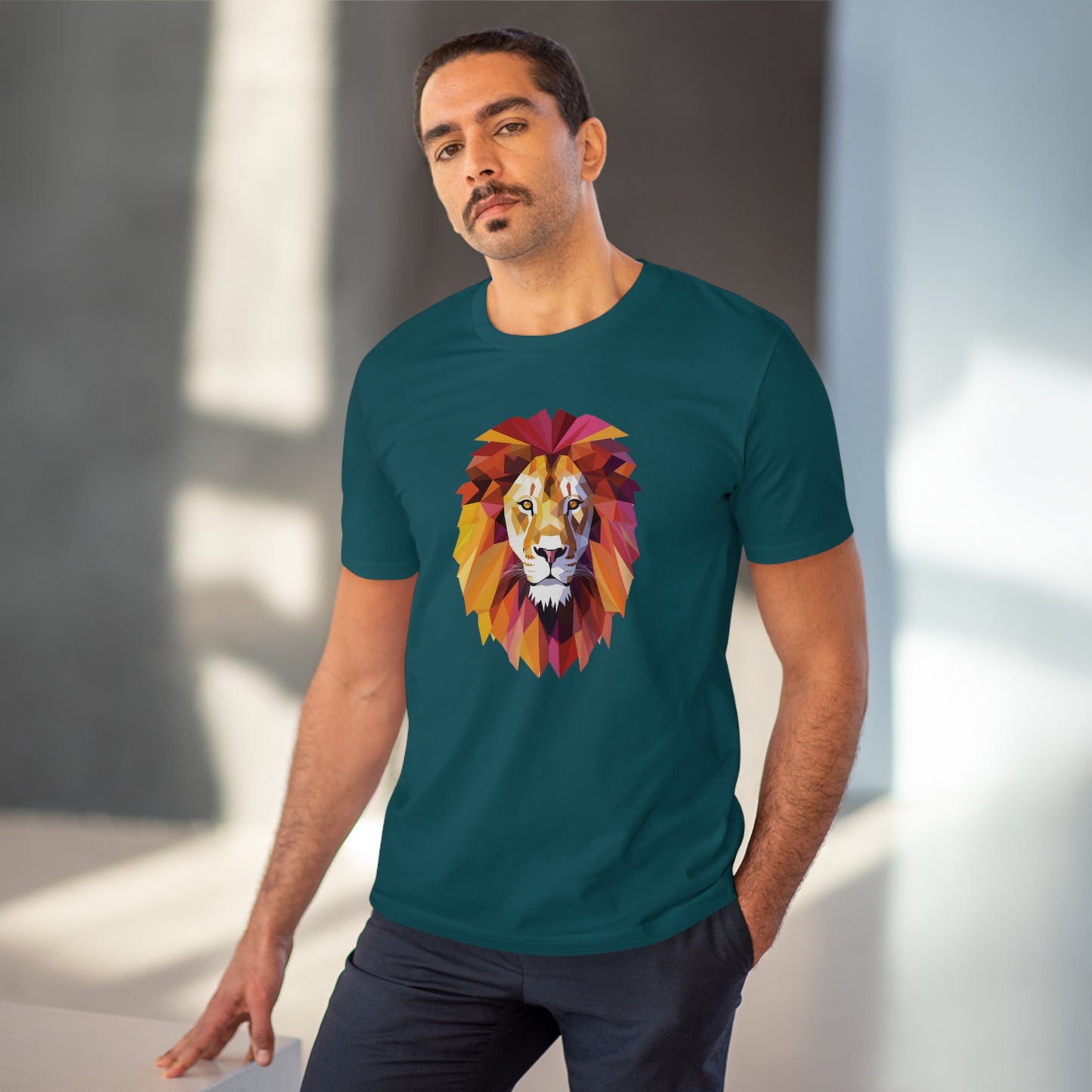 Lion Polygonal T-Shirt - Embrace Majestic Roar