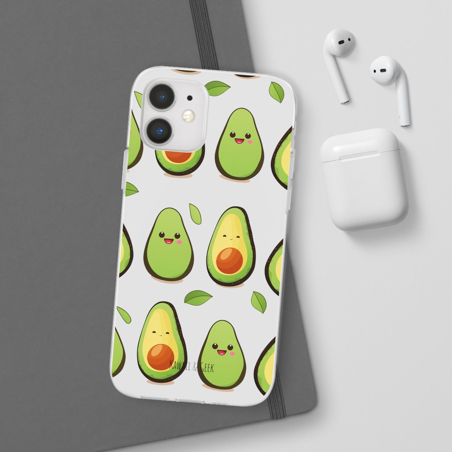 Cute Avocado Transparent Flexi Case: Perfect Blend of Style & Function