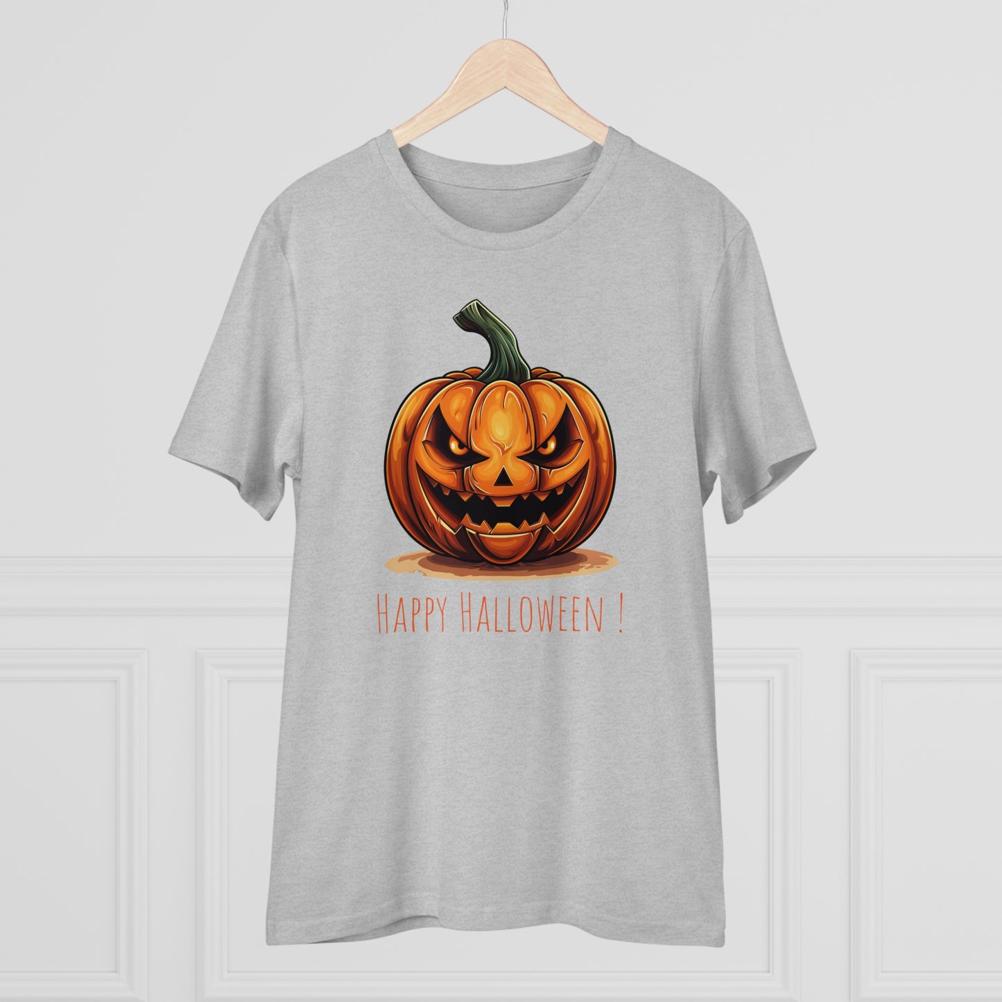 Happy Halloween Eco-Friendly Tee: Scary Pumpkin Design