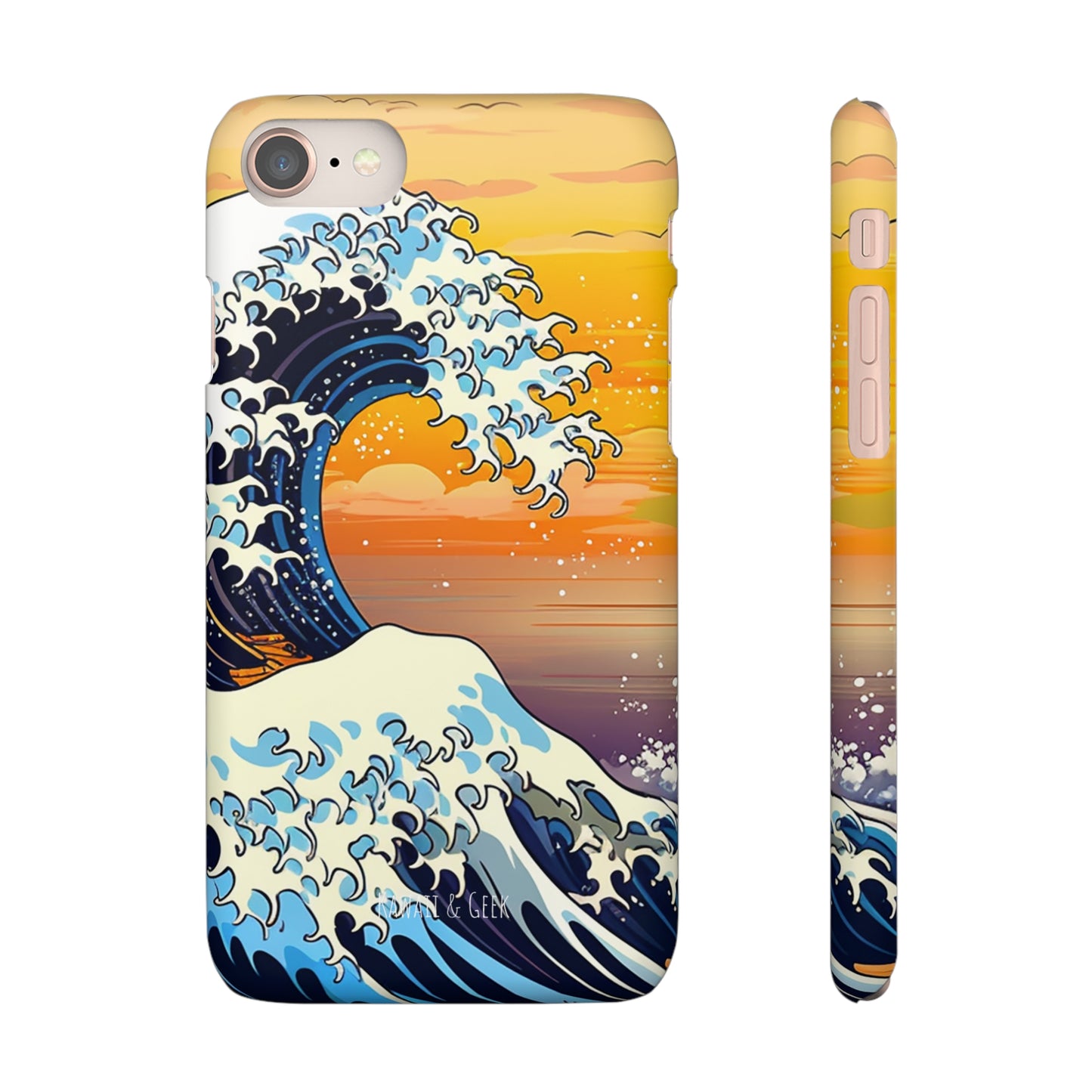 Sunset Big Wave Phone Case - Embrace the Majestic Hokusai Style in Your Hands