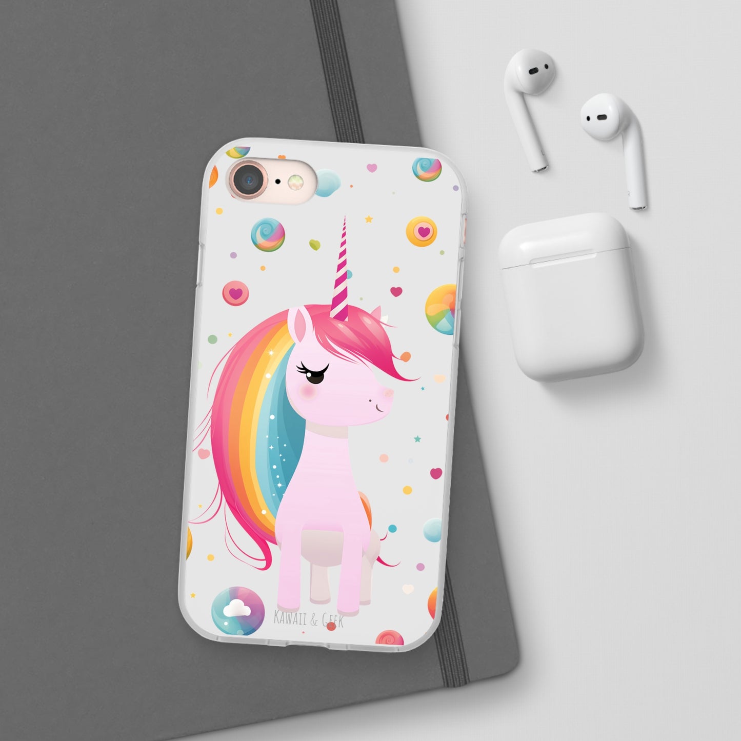 Kawaii Unicorn Flexi Transparent Phone Case