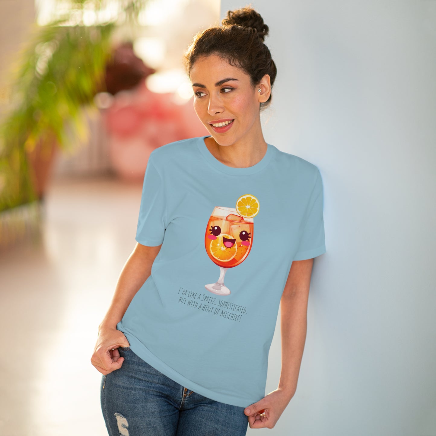 Cute and Mischievous Spritz Glass T-Shirt | Fun and Sophisticated Design