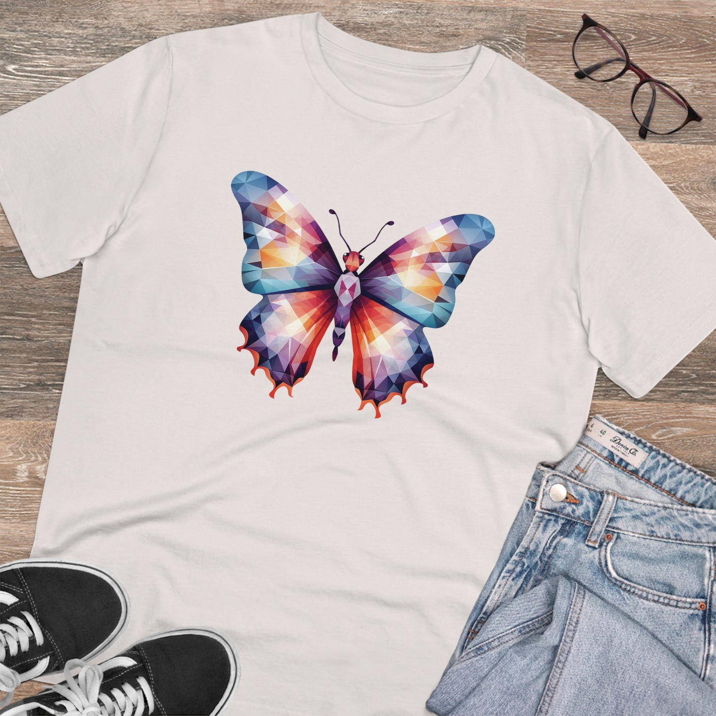 Butterfly Polygonal T-Shirt - Embrace Vibrant Transformation