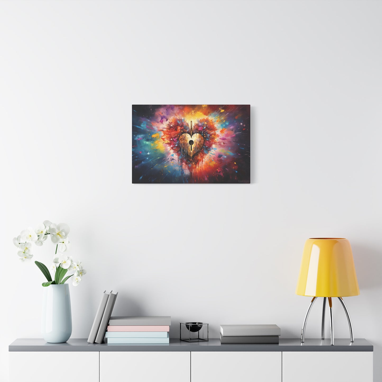 Key to My Heart Explosion Canvas Art