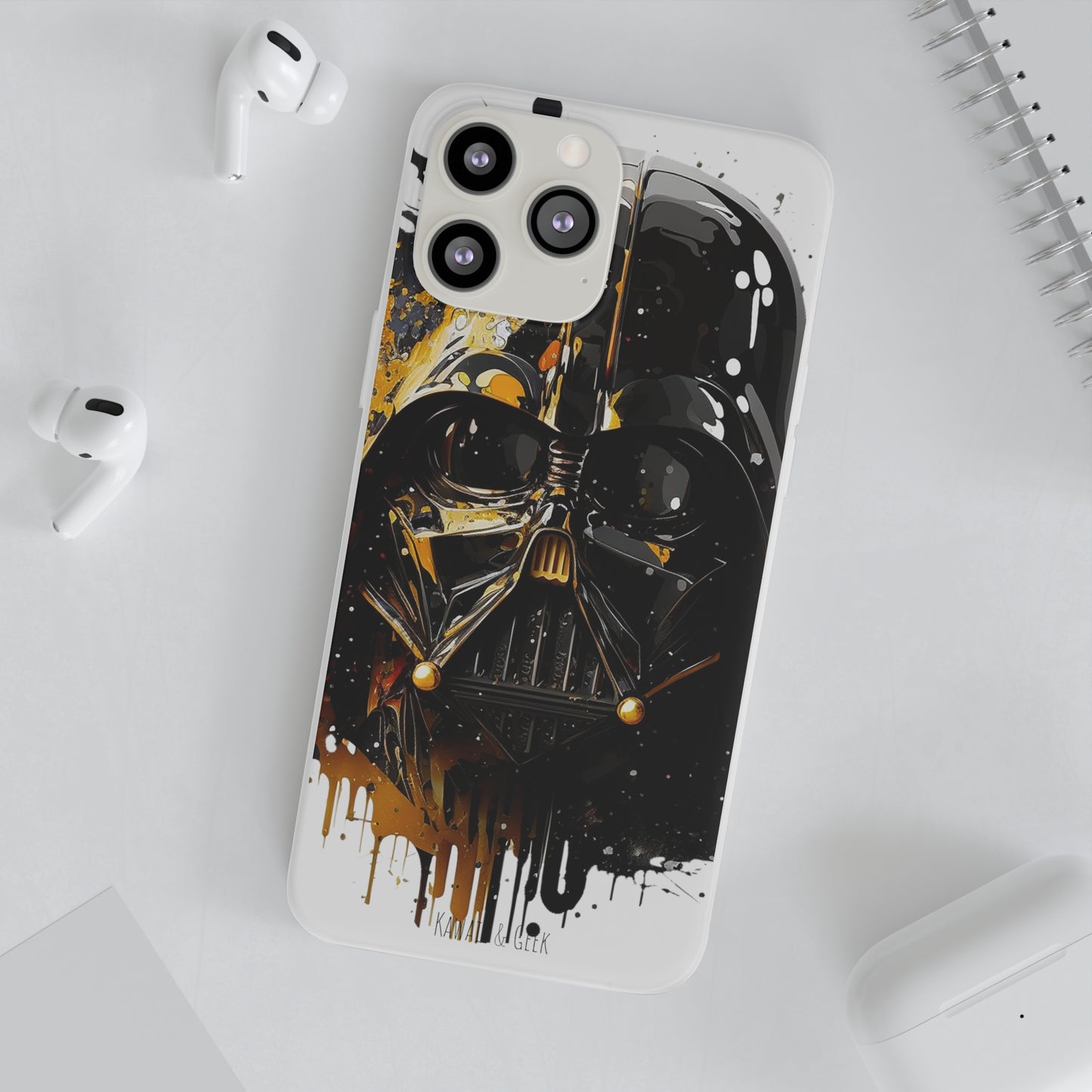 Darth Vader Gold and Black flexi phone Case - Protect Your Phone with Galactic and Artistic Style