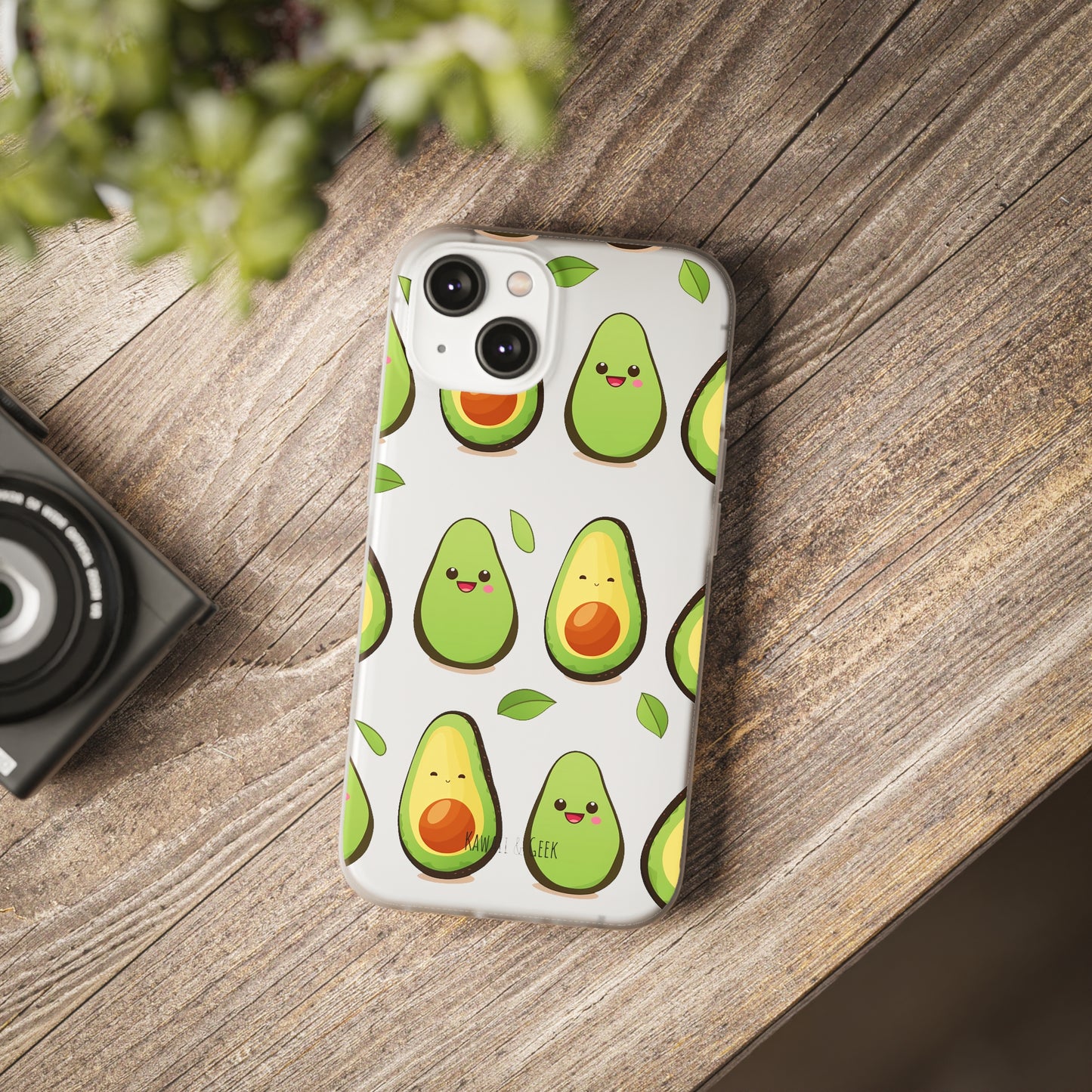 Cute Avocado Transparent Flexi Case: Perfect Blend of Style & Function