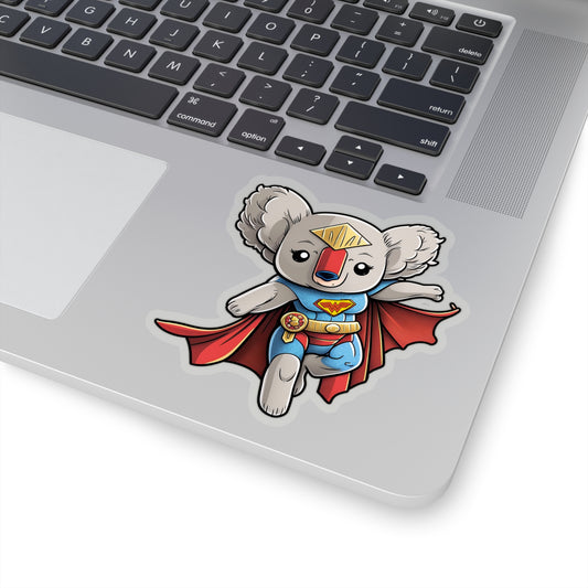 Adorable and Powerful Wonder Woman Koala Sticker - Defend the Innocent with this Cuddly Hero