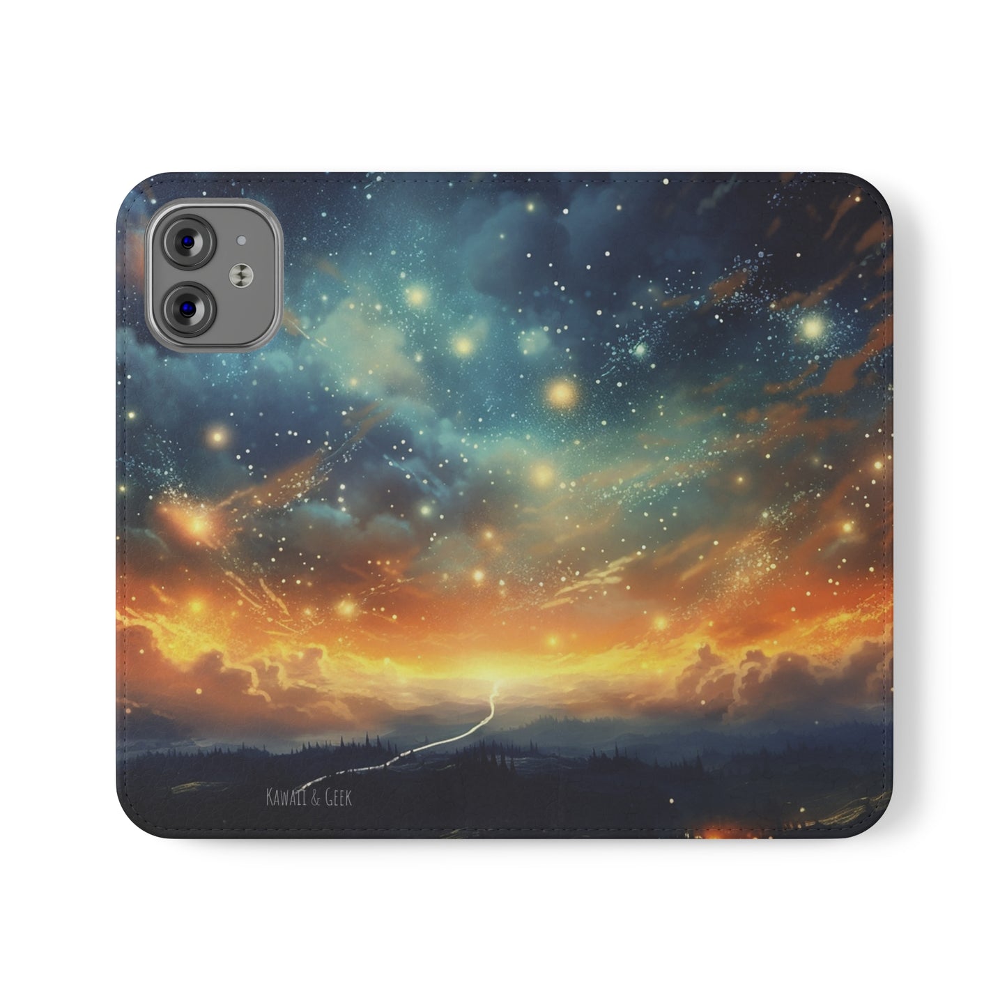 Wonderful Starry Night Flip Phone Case - Embrace the Beauty of the Night Sky