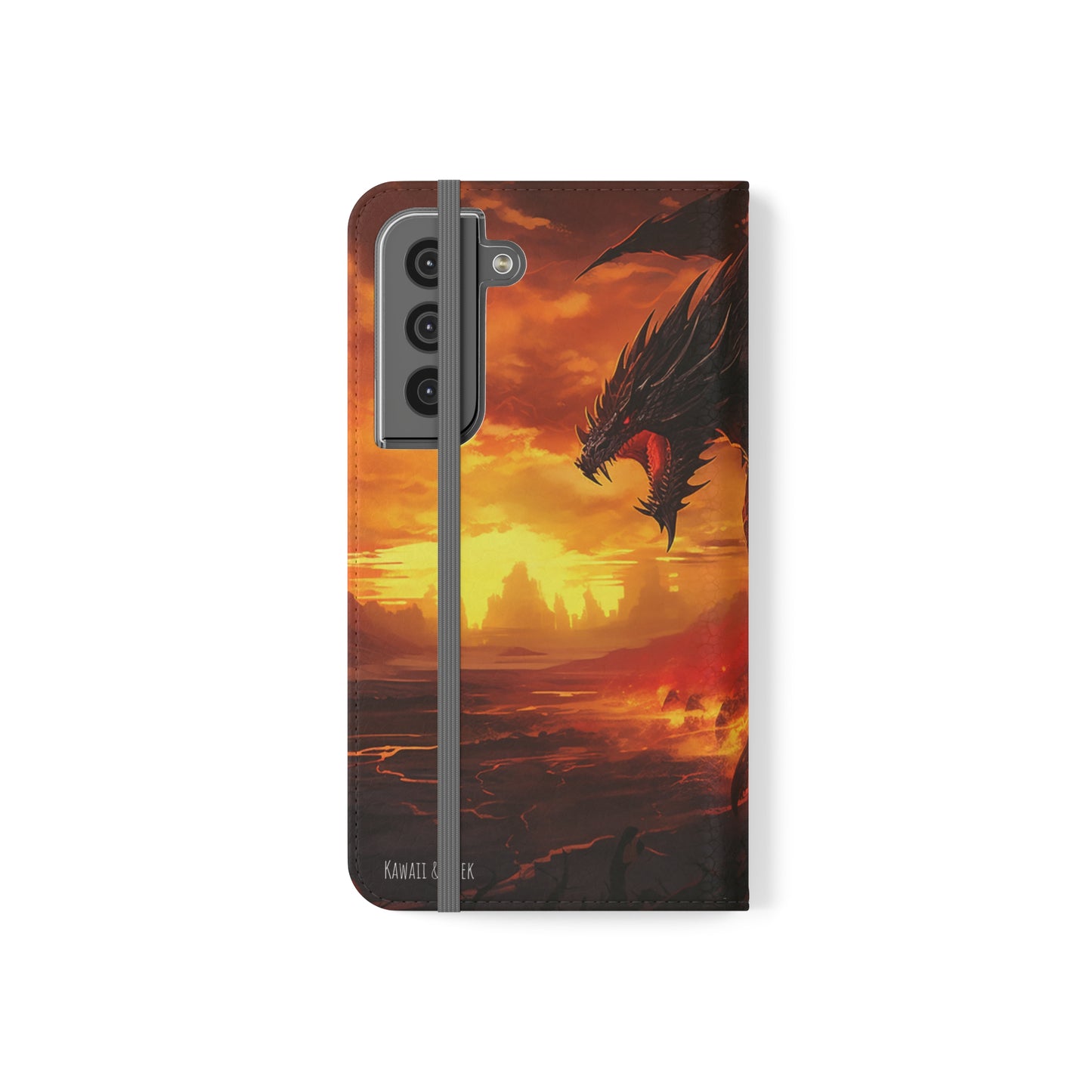 Apocalyptic Red Dragon Flip Phone Case