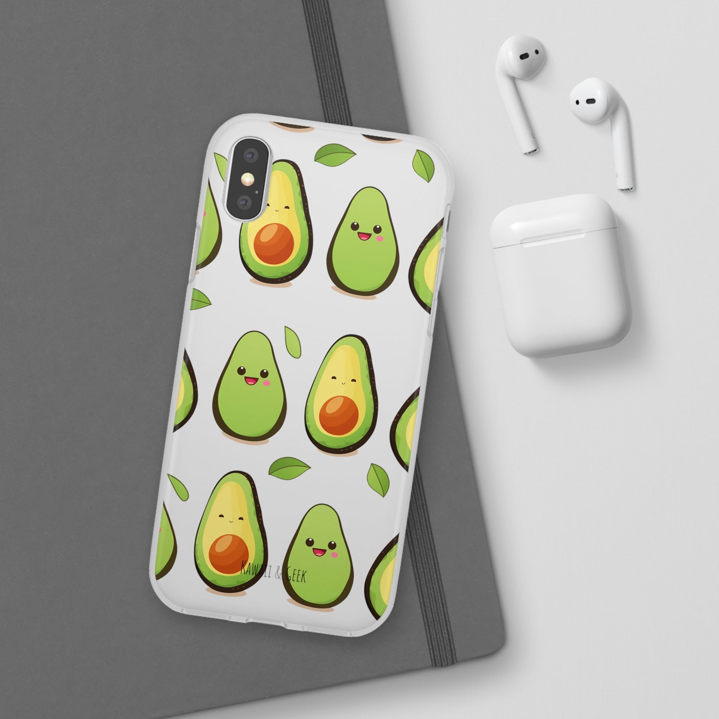 Cute Avocado Transparent Flexi Case: Perfect Blend of Style & Function