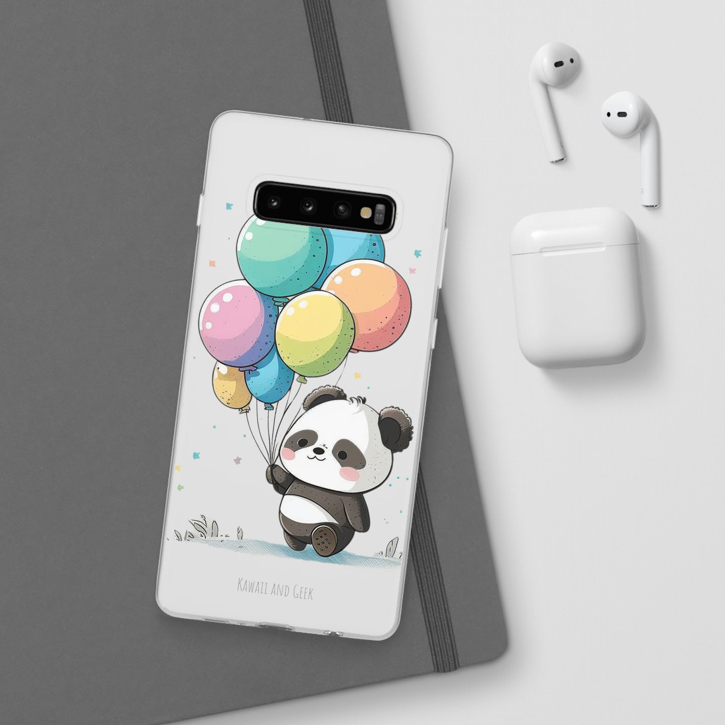 Cute Panda with Balloons flexi Smartphone Case - Add Some Adorable and Protective Style to Your Device