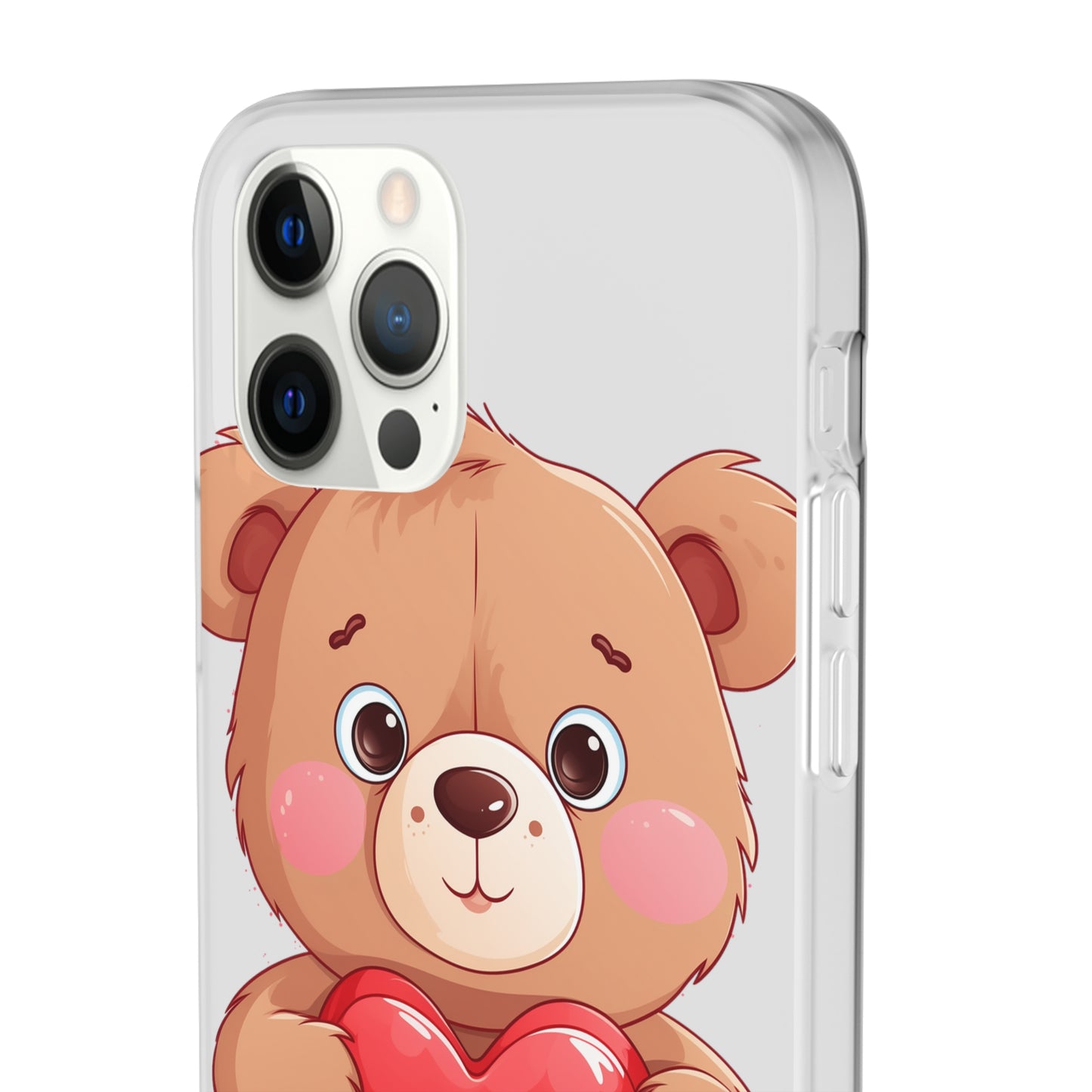 Teddy Bear Heart Phone Case - Flexi & Semi-Transparent - Valentine's Day