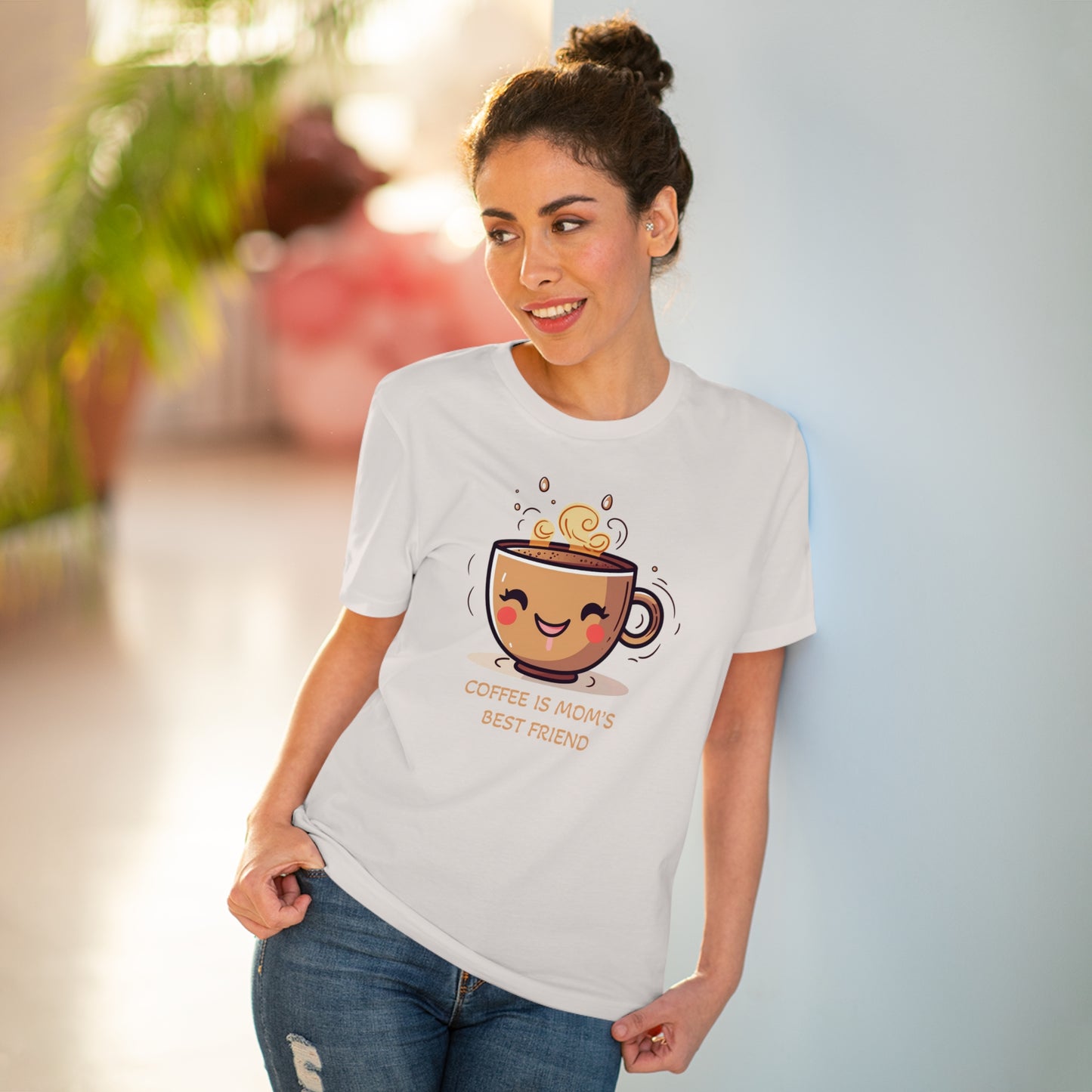 Coffee is Mom's Best Friend - Unisex Eco-Friendly T-Shirt - Celebrate Mother's day in Style and Sustainability