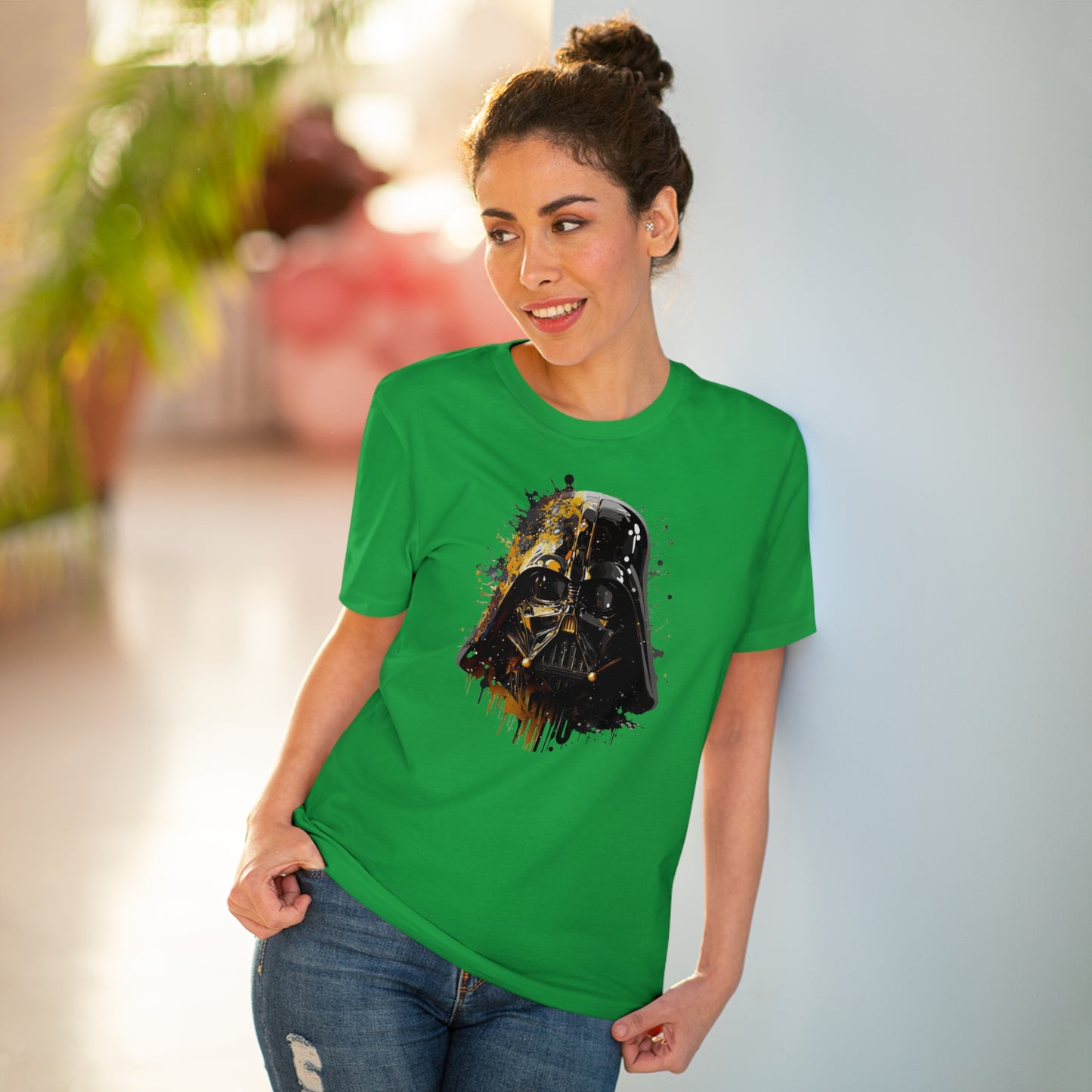 Darth Vader in Watercolor Style Eco-Friendly Unisex T-Shirt - Add Some Artistic and Sustainable Style to Your Wardrobe