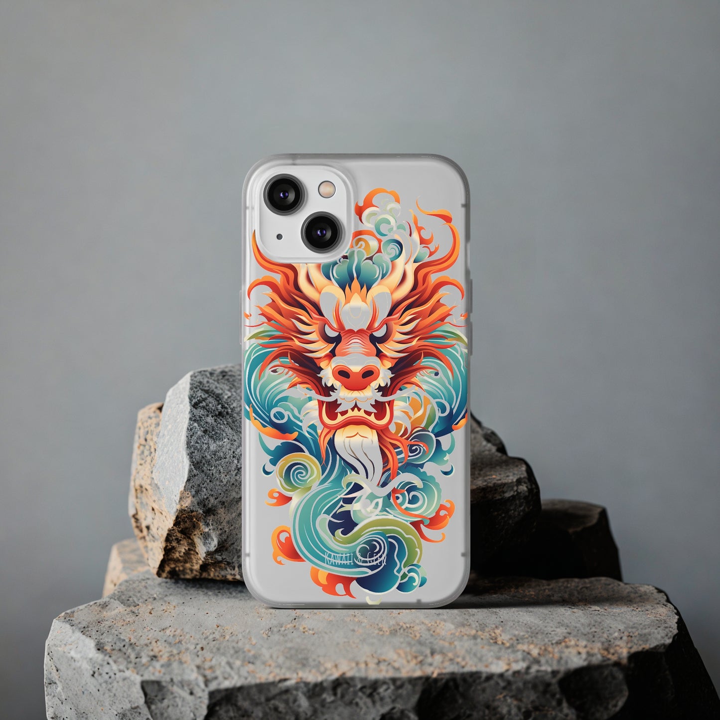 Chinese Ink Dragon Flexi Transparent Phone Case