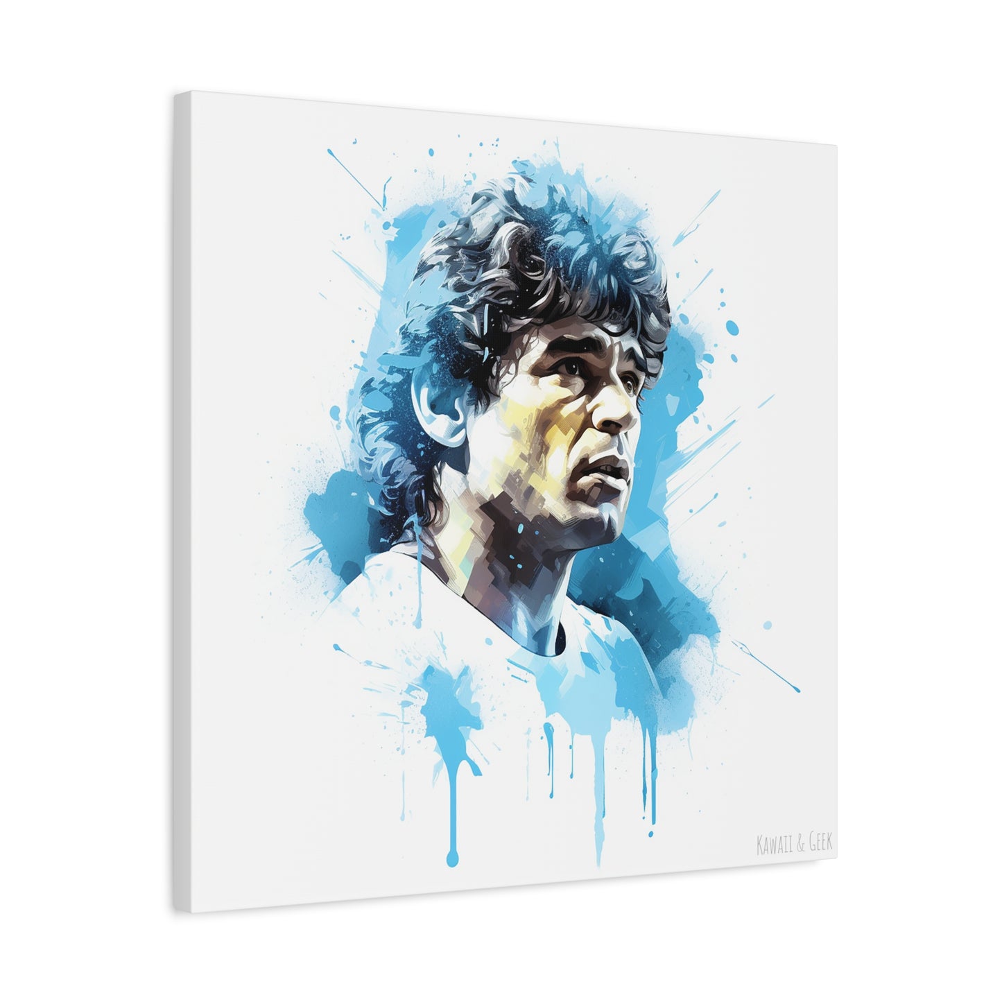 Diego Maradona Watercolor Mastery Cotton Canvas