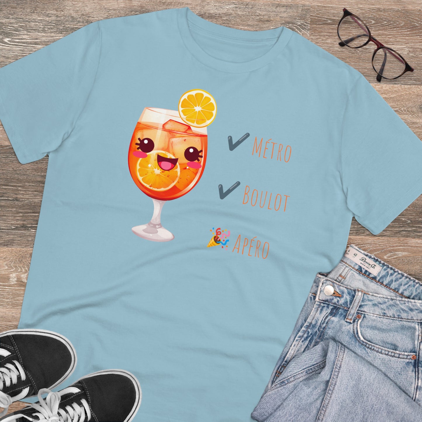 Cute Cocktail Glass T-shirt - Métro, Boulot, Apéro