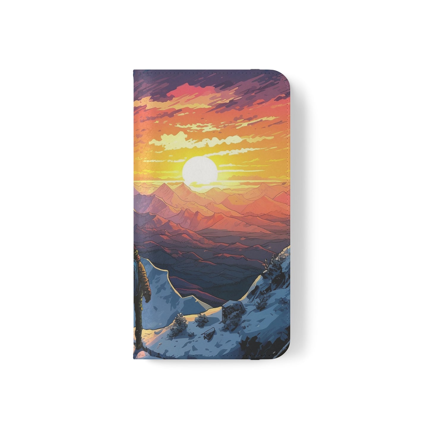 Snowy Mountain Landscape Sunset Flip Phone Case - Embrace the Beauty of Nature on Your Device