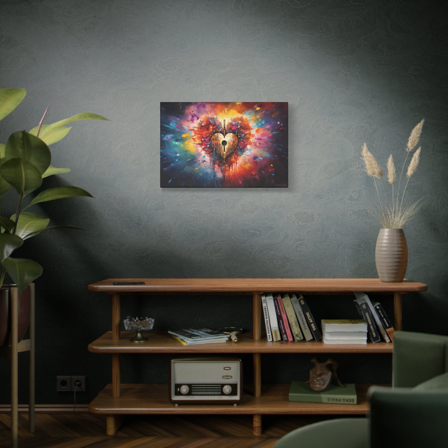 Key to My Heart Explosion Canvas Art