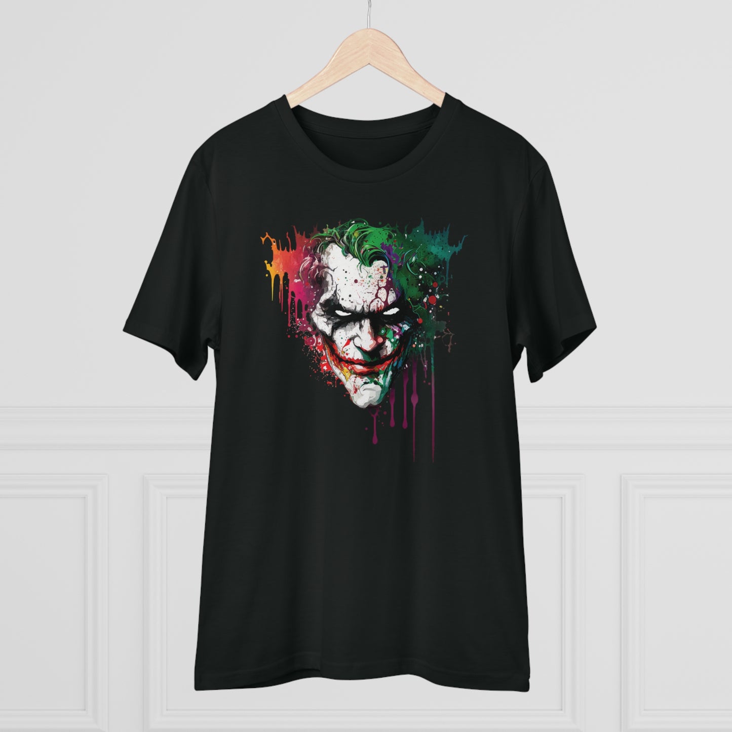 The Joker T-shirt in Watercolor Style, Unisex and Eco-Friendly - Make a Statement with Unique Artistic Design