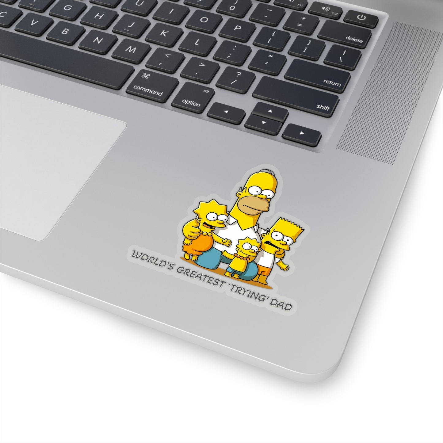 World's Greatest 'Trying' Dad" Father's Day Sticker - Celebrate Fatherhood with Homer and the Simpson