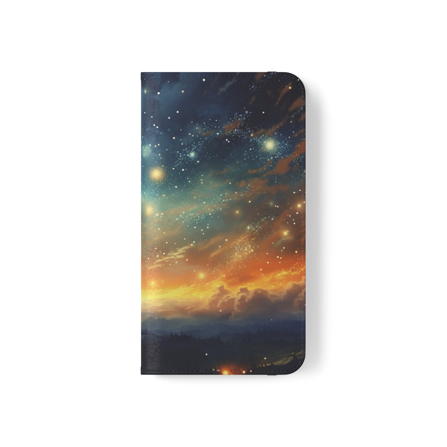 Wonderful Starry Night Flip Phone Case - Embrace the Beauty of the Night Sky