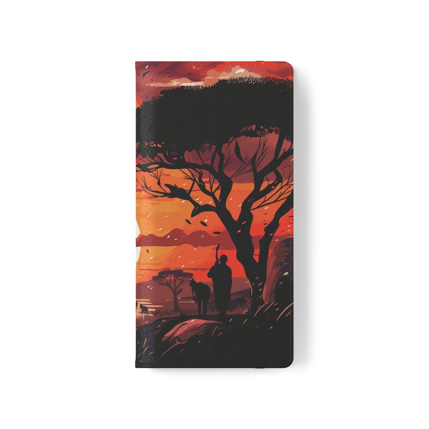 African Landscape Sunset Flip Phone Case - Capture the Serenity of the Savanna on Your Device