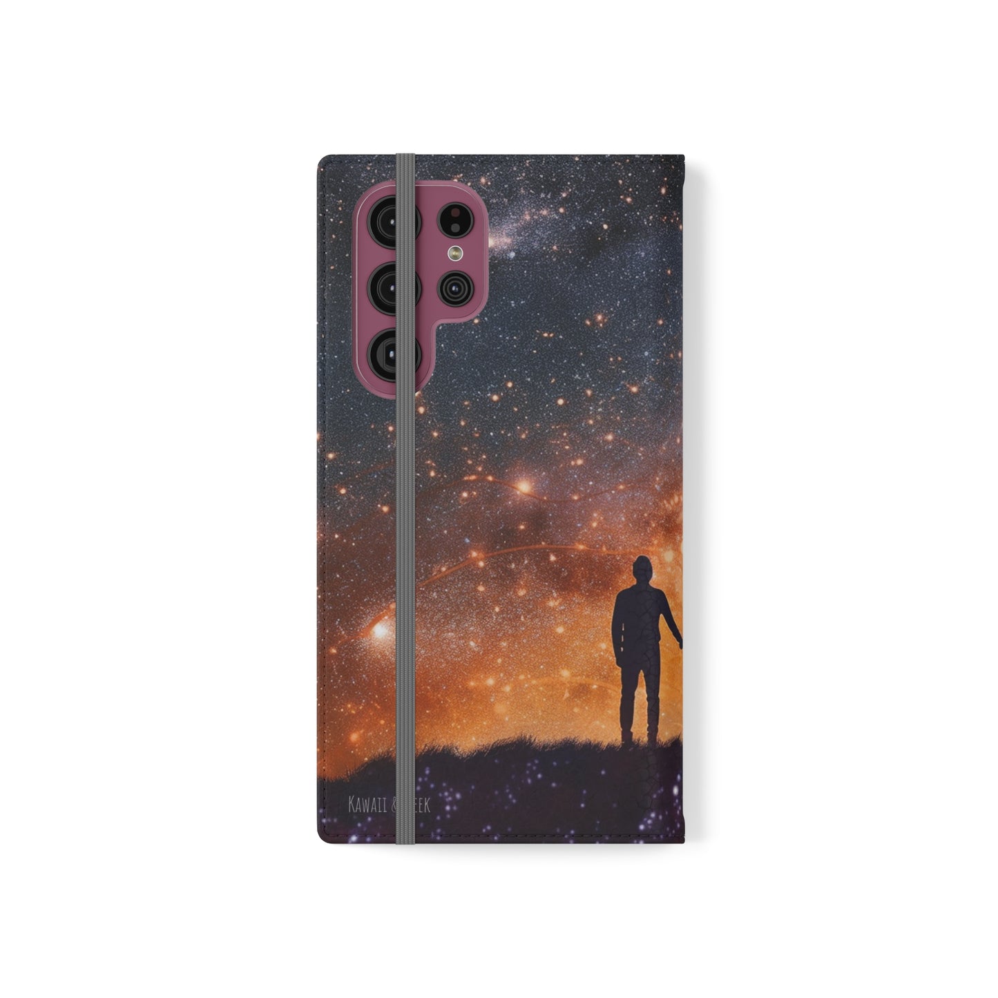 Starry Night Lovers Flip Phone Case - Embrace the Beauty of the Night Sky